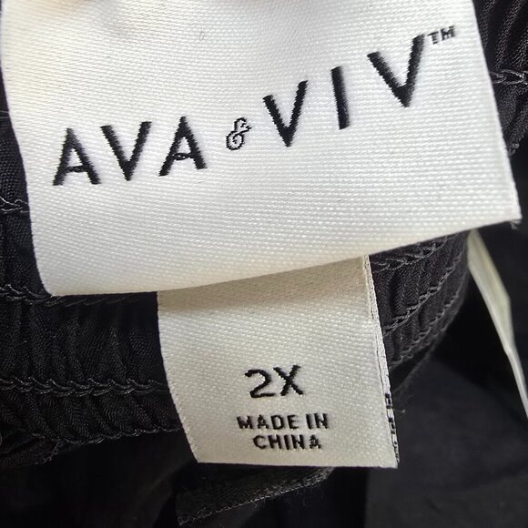 Women's Flutter Short Sleeve Maxi A-Line Dress - Ava & Viv - Black 2X - Picture 11 of 13